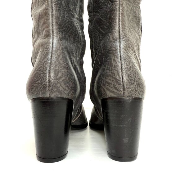 Ugg Ashur 5760 Boots Womens EU 38 US 7 Gray Crinkled Leather Knee High Boho - Picture 3 of 16